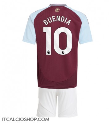 Aston Villa Emiliano Buendia #10 Prima Maglia Bambino 2024-25 Manica Corta (+ Pantaloni corti)